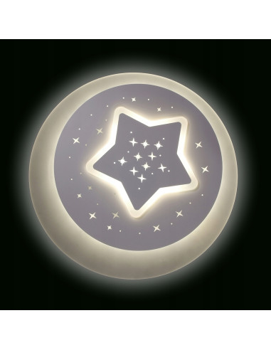 Lampa sufitowa LED "Gwiazdku Nocy" z regulacją koloru światła, idealna do dziecięcej sypialni, biały design