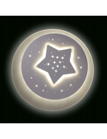 Lampa sufitowa LED "Gwiazdku Nocy" z regulacją koloru światła, idealna do dziecięcej sypialni, biały design