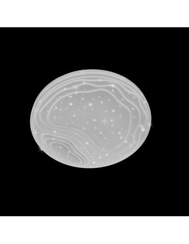 Plafon LED "Nocne Marzenia" - Okrągła lampa sufitowa z efektem gwiazd, biały, 44 cm, energooszczędna.