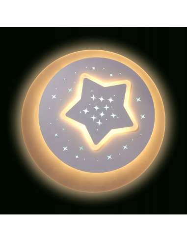 Lampa sufitowa LED "Gwiazdku Nocy" z regulacją koloru światła, idealna do dziecięcej sypialni, biały design