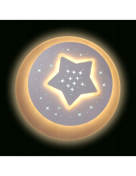 Lampa sufitowa LED "Gwiazdku Nocy" z regulacją koloru światła, idealna do dziecięcej sypialni, biały design