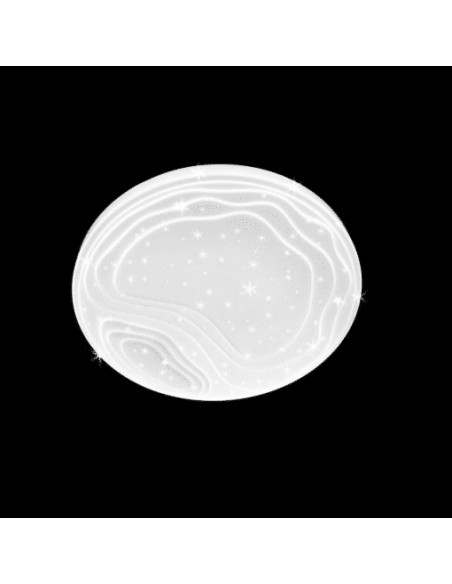 Plafon LED "Nocne Marzenia" - Okrągła lampa sufitowa z efektem gwiazd, biały, 44 cm, energooszczędna.