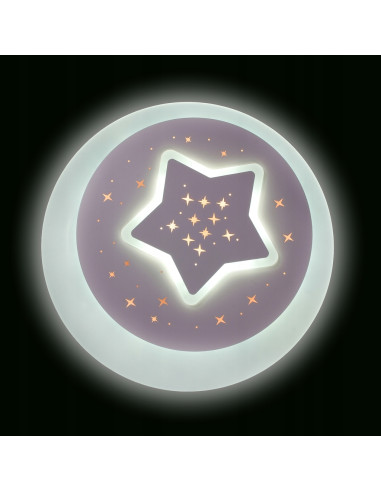 Lampa sufitowa LED "Gwiazdku Nocy" z regulacją koloru światła, idealna do dziecięcej sypialni, biały design