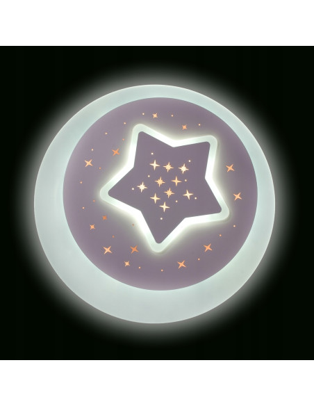 Lampa sufitowa LED "Gwiazdku Nocy" z regulacją koloru światła, idealna do dziecięcej sypialni, biały design