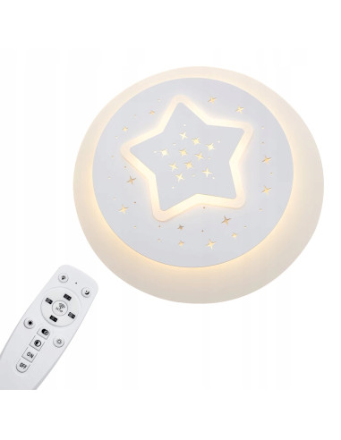 Lampa sufitowa LED "Gwiazdku Nocy" z regulacją koloru światła, idealna do dziecięcej sypialni, biały design