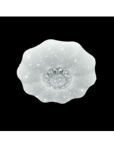 Plafon LED Kwiatowy z Brokatem, Eleganckie Oświetlenie Sufitowe 50 cm, Biały, Venti