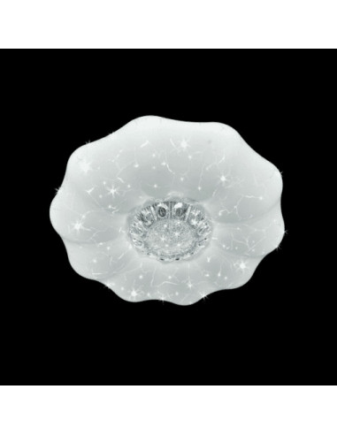 Plafon LED Kwiatowy z Brokatem, Eleganckie Oświetlenie Sufitowe 50 cm, Biały, Venti