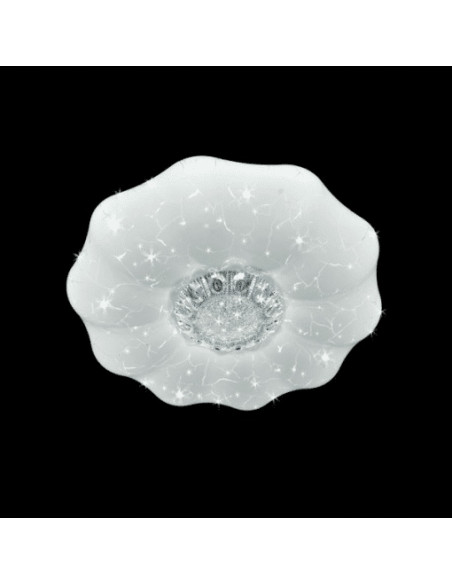 Plafon LED Kwiatowy z Brokatem, Eleganckie Oświetlenie Sufitowe 50 cm, Biały, Venti