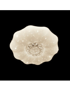 Plafon LED Kwiatowy z Brokatem, Eleganckie Oświetlenie Sufitowe 50 cm, Biały, Venti 2