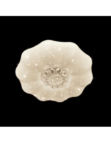 Plafon LED Kwiatowy z Brokatem, Eleganckie Oświetlenie Sufitowe 50 cm, Biały, Venti