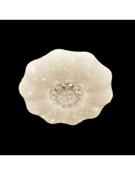 Plafon LED Kwiatowy z Brokatem, Eleganckie Oświetlenie Sufitowe 50 cm, Biały, Venti