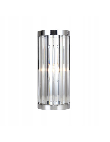 Kinkiet Vetro w chromie z kryształami, elegancka lampa ścienna w stylu glamour do nowoczesnych wnętrz.