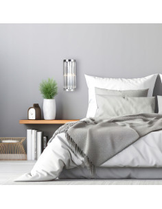 Kinkiet Vetro w chromie z kryształami, elegancka lampa ścienna w stylu glamour do nowoczesnych wnętrz. 2