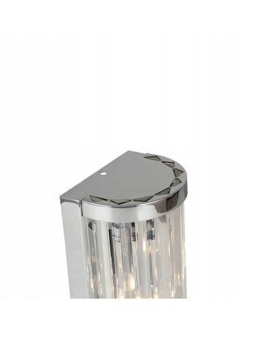 Kinkiet Vetro w chromie z kryształami, elegancka lampa ścienna w stylu glamour do nowoczesnych wnętrz.