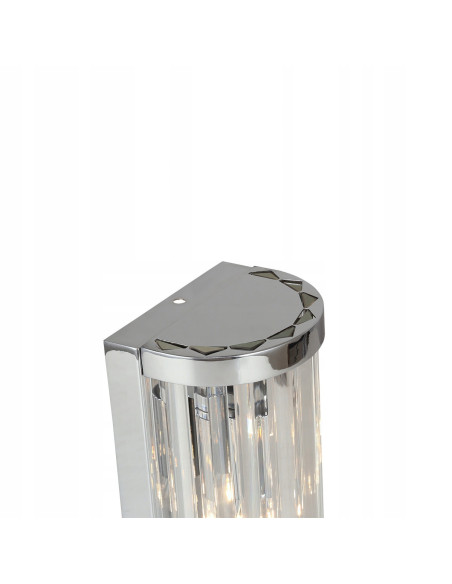 Kinkiet Vetro w chromie z kryształami, elegancka lampa ścienna w stylu glamour do nowoczesnych wnętrz.