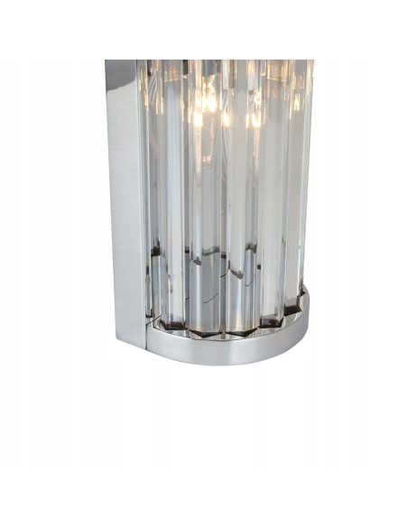 Kinkiet Vetro w chromie z kryształami, elegancka lampa ścienna w stylu glamour do nowoczesnych wnętrz.