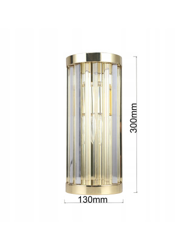 Kinkiet Vetro Złoty - Elegancka Lampa Ścienna Szklana do Sypialni i Korytarza, Light Prestige