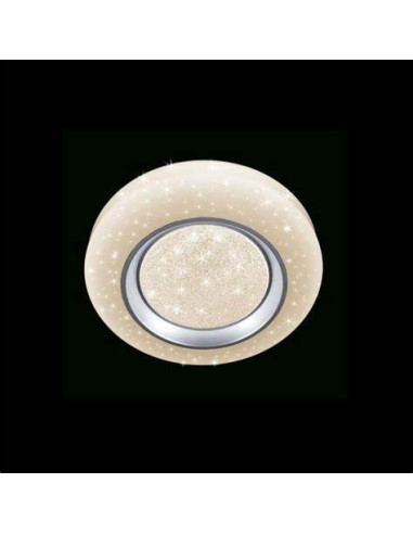 Plafon LED "Niebieski Cosmos" 40 cm – Okrągłe Oświetlenie Imitujące Rozgwieżdżone Niebo w Białym i Szarym