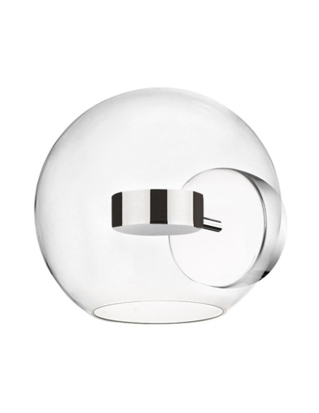 Kinkiet ENCELADUS z przezroczystym kloszem i chromowanym wykończeniem - nowoczesna lampa do sypialni i wnętrz