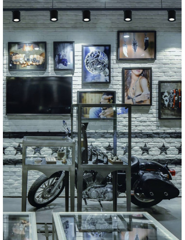 Nowoczesna oprawa sufitowa LED Mone Bianco - okrągły reflektor do kuchni i jadalni, białe oświetlenie 3000K