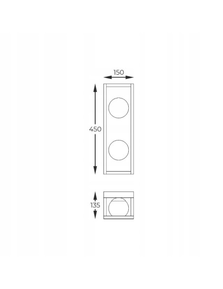 Kinkiet PIRO z dwoma księżycami – nowoczesna lampa ścienna Zuma Line, G9 40W, czarno-biała, 1700 lumenów