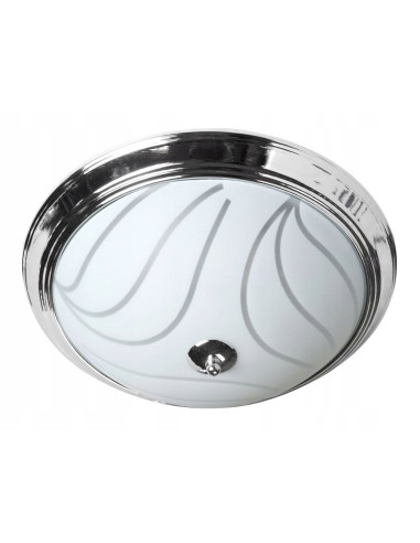 Lampa sufitowa Venti z mlecznym kloszem i srebrnym wykończeniem - elegancki plafon do nowoczesnych wnętrz