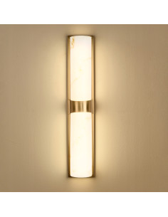 Kinkiet MURO z marmuru i mosiądzu – nowoczesne oświetlenie hotelowe i restauracyjne, elegancki detal do wnętrz