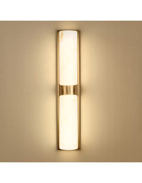 Kinkiet MURO z marmuru i mosiądzu – nowoczesne oświetlenie hotelowe i restauracyjne, elegancki detal do wnętrz