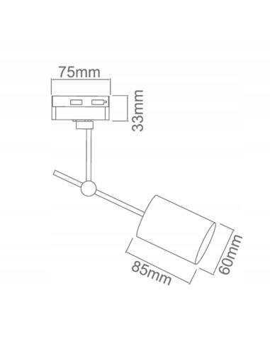 Reflektor sufitowy Stick Nero Track – nowoczesna lampa w matowej czerni GU10 8W do kuchni i wnętrz