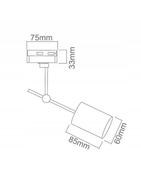 Reflektor sufitowy Stick Nero Track – nowoczesna lampa w matowej czerni GU10 8W do kuchni i wnętrz