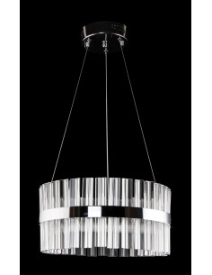 Lampa wisząca Crystal Chic z chromowanej obręczy - nowoczesne oświetlenie do eleganckich wnętrz