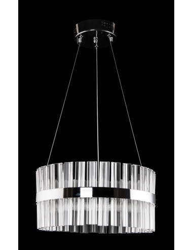 Lampa wisząca Crystal Chic z chromowanej obręczy - nowoczesne oświetlenie do eleganckich wnętrz