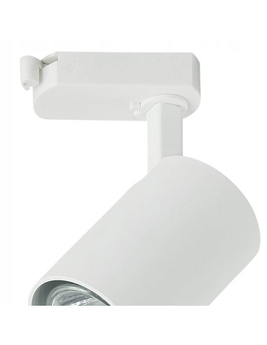 Reflektor sufitowy Tuka Track Bianco - nowoczesna lampa cylindryczna do kuchni i jadalni w białym wykończeniu
