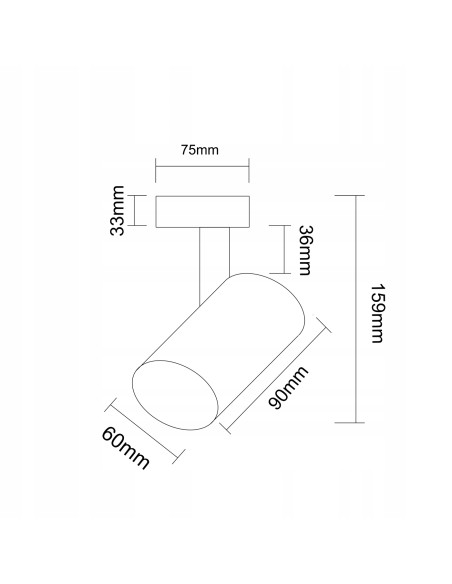 Reflektor sufitowy Tuka Track Bianco - nowoczesna lampa cylindryczna do kuchni i jadalni w białym wykończeniu