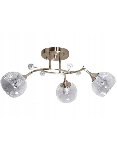 Luksusowy okrągły plafon kryształowy Venti E27 – eleganckie oświetlenie do jadalni i salonu w srebrnej tonacji