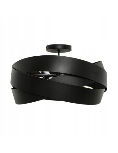 Lampa sufitowa TORNADO 3-punktowa E27 w czarnym, nowoczesnym designie – idealna do każdego wnętrza