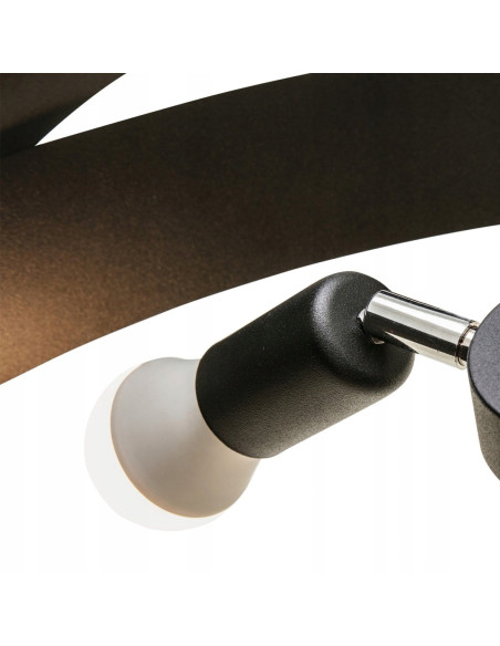 Lampa sufitowa TORNADO 3-punktowa E27 w czarnym, nowoczesnym designie – idealna do każdego wnętrza