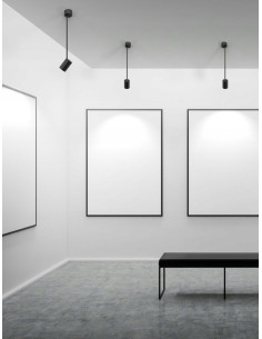 Lampa zwisająca Tuka Bianco L - nowoczesne oświetlenie w białym aluminium do galerii i sypialni 2