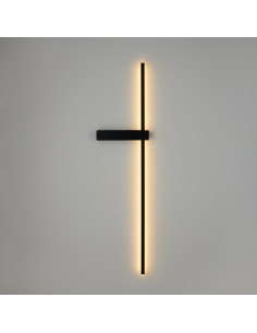 Kinkiet LED SOUL - minimalistyczne oświetlenie nad lustro w czarnym metalu, energooszczędne, nowoczesne wnętrza.