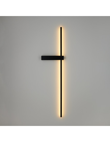 Kinkiet LED SOUL - minimalistyczne oświetlenie nad lustro w czarnym metalu, energooszczędne, nowoczesne wnętrza.