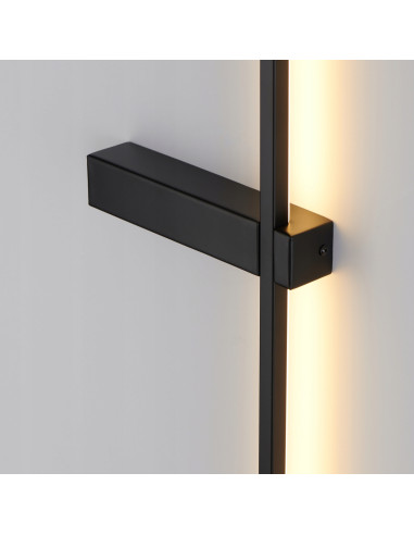 Kinkiet LED SOUL - minimalistyczne oświetlenie nad lustro w czarnym metalu, energooszczędne, nowoczesne wnętrza.