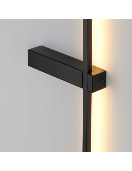 Kinkiet LED SOUL - minimalistyczne oświetlenie nad lustro w czarnym metalu, energooszczędne, nowoczesne wnętrza.