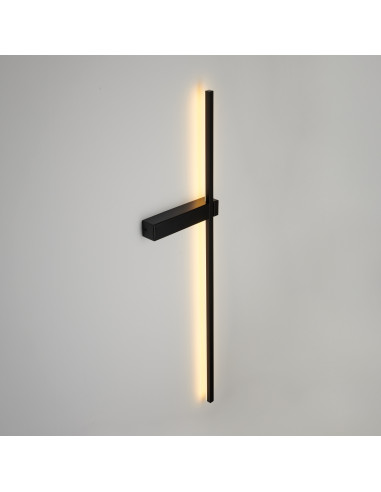 Kinkiet LED SOUL - minimalistyczne oświetlenie nad lustro w czarnym metalu, energooszczędne, nowoczesne wnętrza.