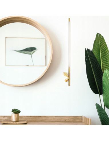 Kinkiet LED FLORENCE 86 cm - Nowoczesna lampa ścienna w eleganckim złotym wykończeniu do stylowych wnętrz