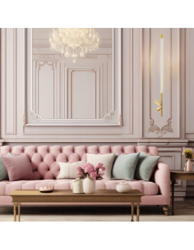 Kinkiet LED FLORENCE 86 cm - Nowoczesna lampa ścienna w eleganckim złotym wykończeniu do stylowych wnętrz