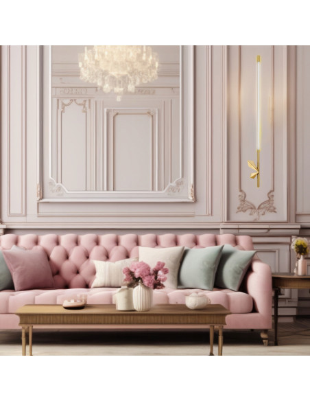 Kinkiet LED FLORENCE 86 cm - Nowoczesna lampa ścienna w eleganckim złotym wykończeniu do stylowych wnętrz