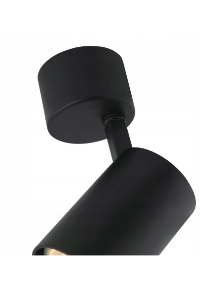 Reflektor sufitowy Tuka Nero - nowoczesna czarna lampa z regulowaną tubą do kuchni i salonu, aluminium 8W GU10