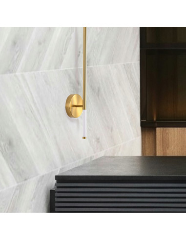 Nowoczesny kinkiet LED FRESCO w kolorze złotym 95 cm - elegancka lampa ścienna do sypialni i wnętrz.