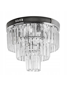 Luksusowy żyrandol okrągły z kryształami, Venti, styl glamour, idealny do jadalni i salonu, chrom + szkło przezroczyste 2