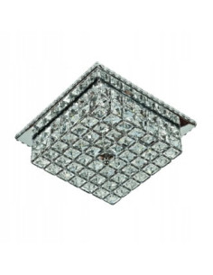 Kwadratowy plafon kryształowy Venti – eleganckie oświetlenie LED do salonu, sypialni i korytarzy w stylu klasycznym